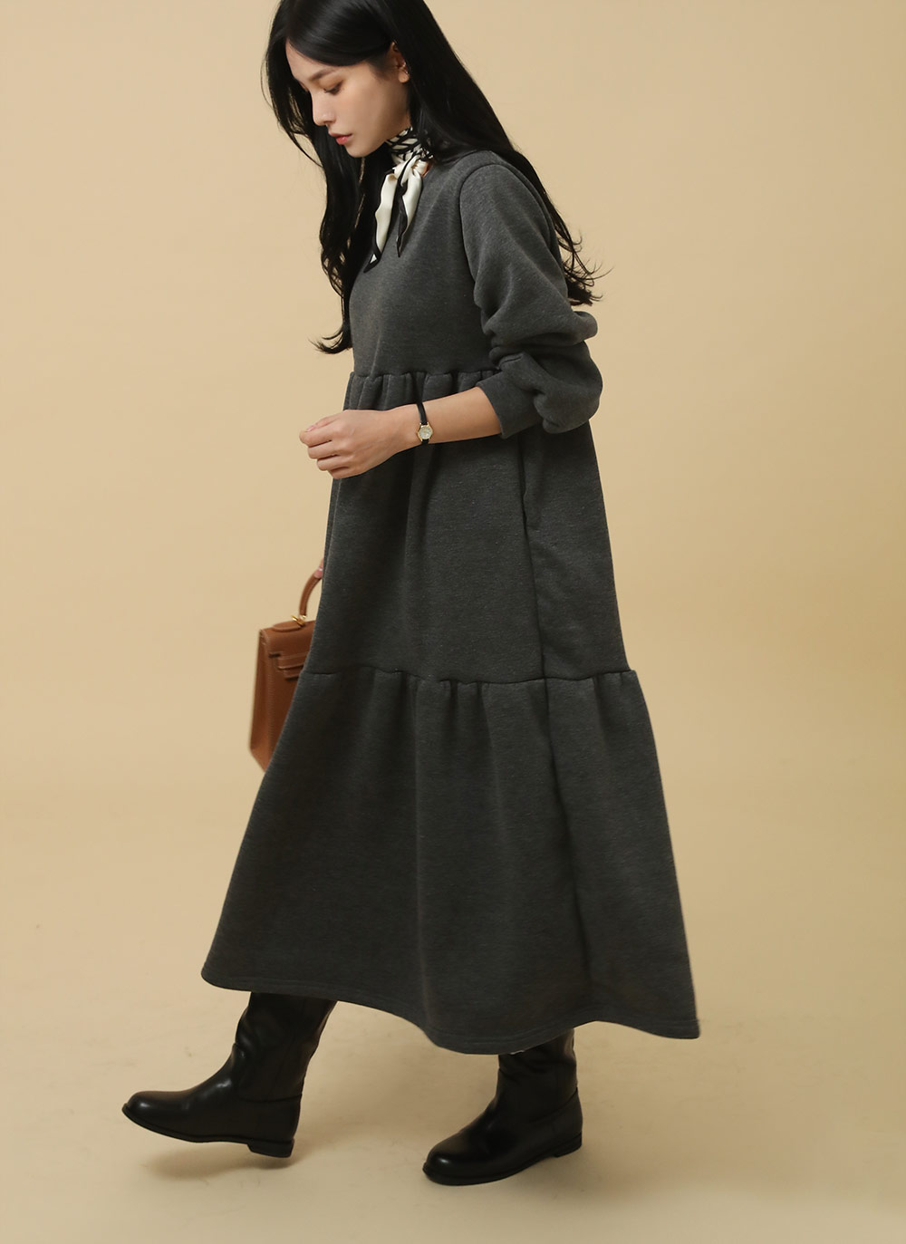 裏起毛ティアードスウェットワンピース | レディースファッション通販