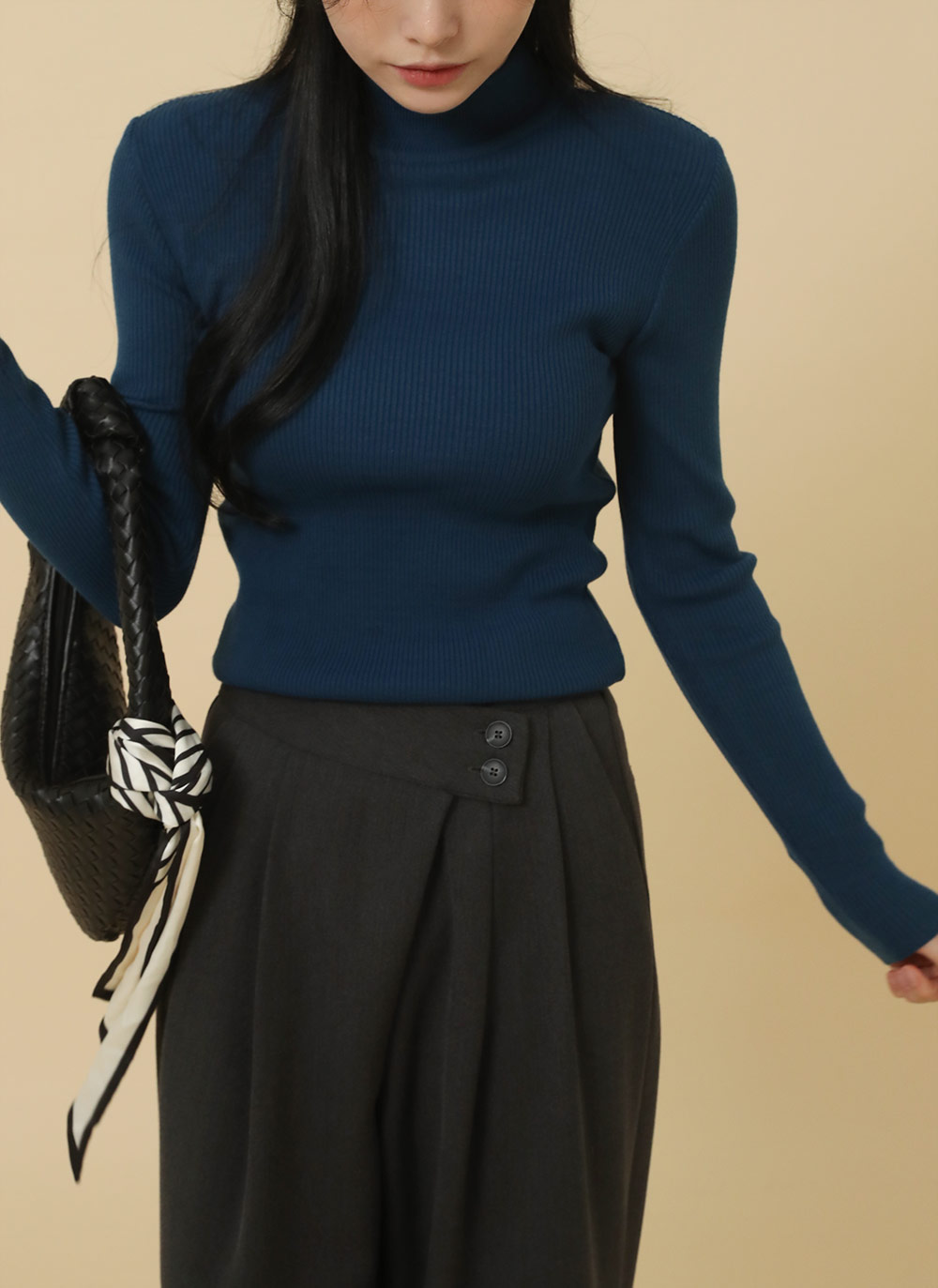 ハーフネックスリム長袖ニット | DHOLIC | 詳細画像10