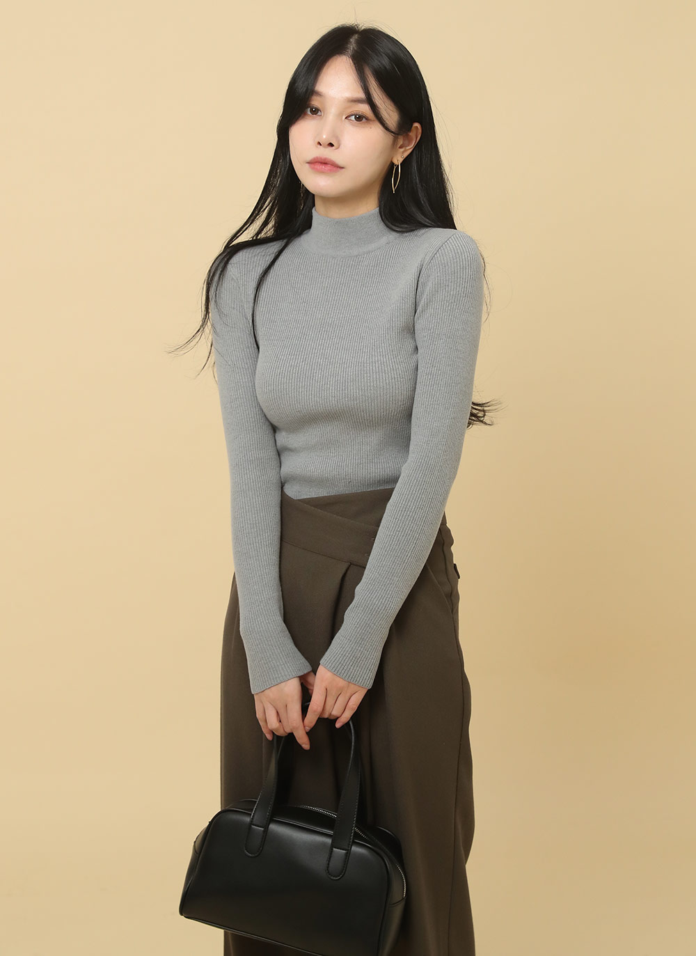 ハーフネックスリム長袖ニット | DHOLIC | 詳細画像13