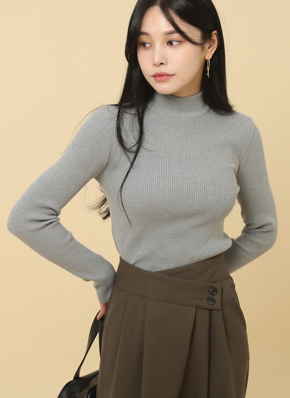 ハーフネックスリム長袖ニット | DHOLIC | 詳細画像15