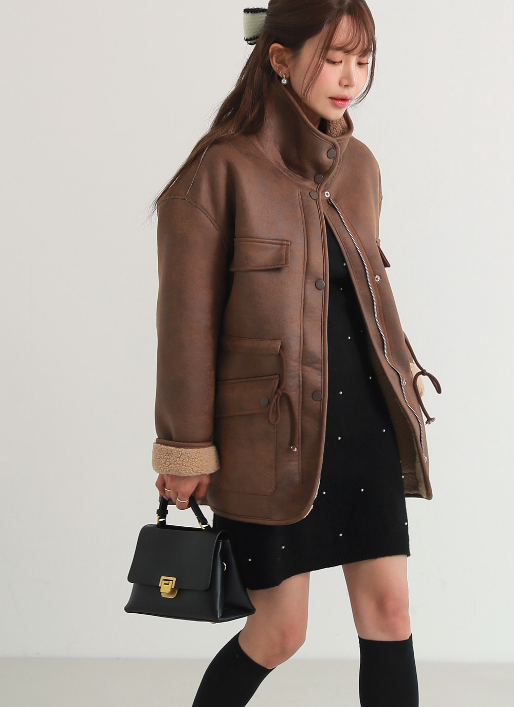 2WAYムートン調ドロストジャケット | DHOLIC | 詳細画像2