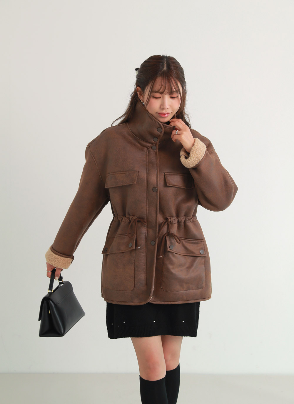 2WAYムートン調ドロストジャケット | DHOLIC | 詳細画像8