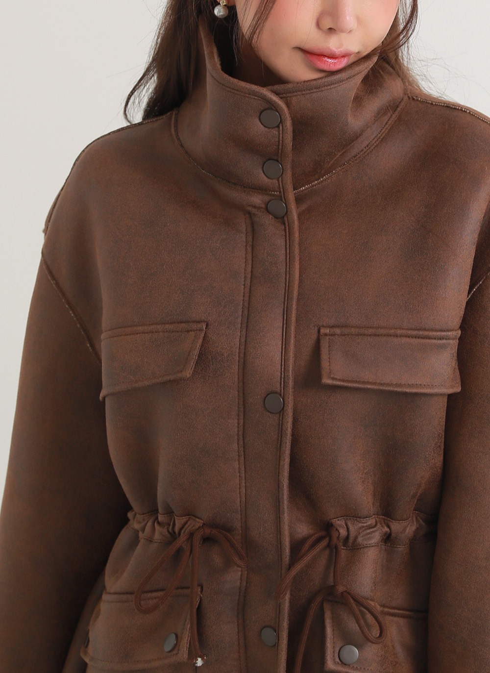 2WAYムートン調ドロストジャケット | DHOLIC | 詳細画像9