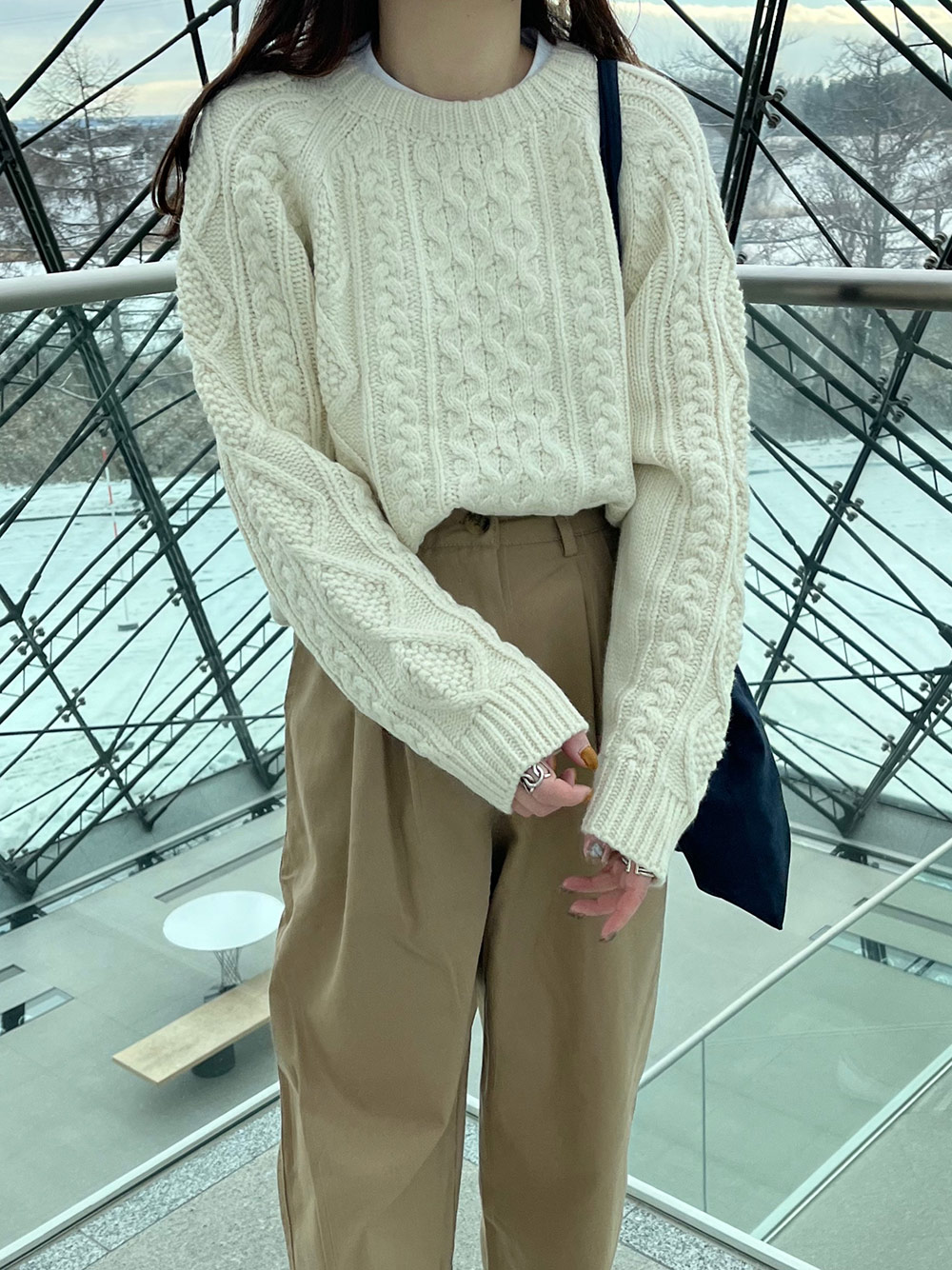 ウール混ケーブルニット | 詳細画像2