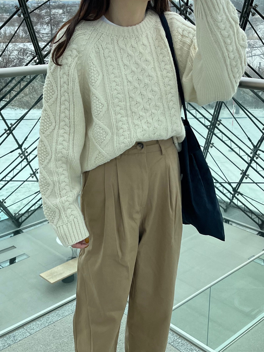 ウール混ケーブルニット | 詳細画像4