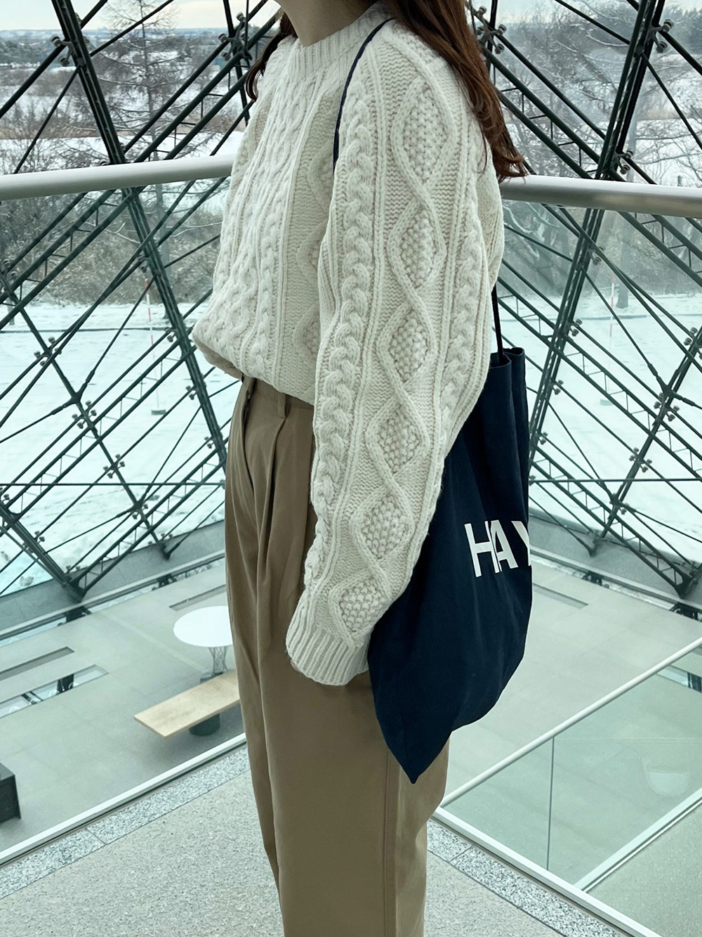 ウール混ケーブルニット | 詳細画像5