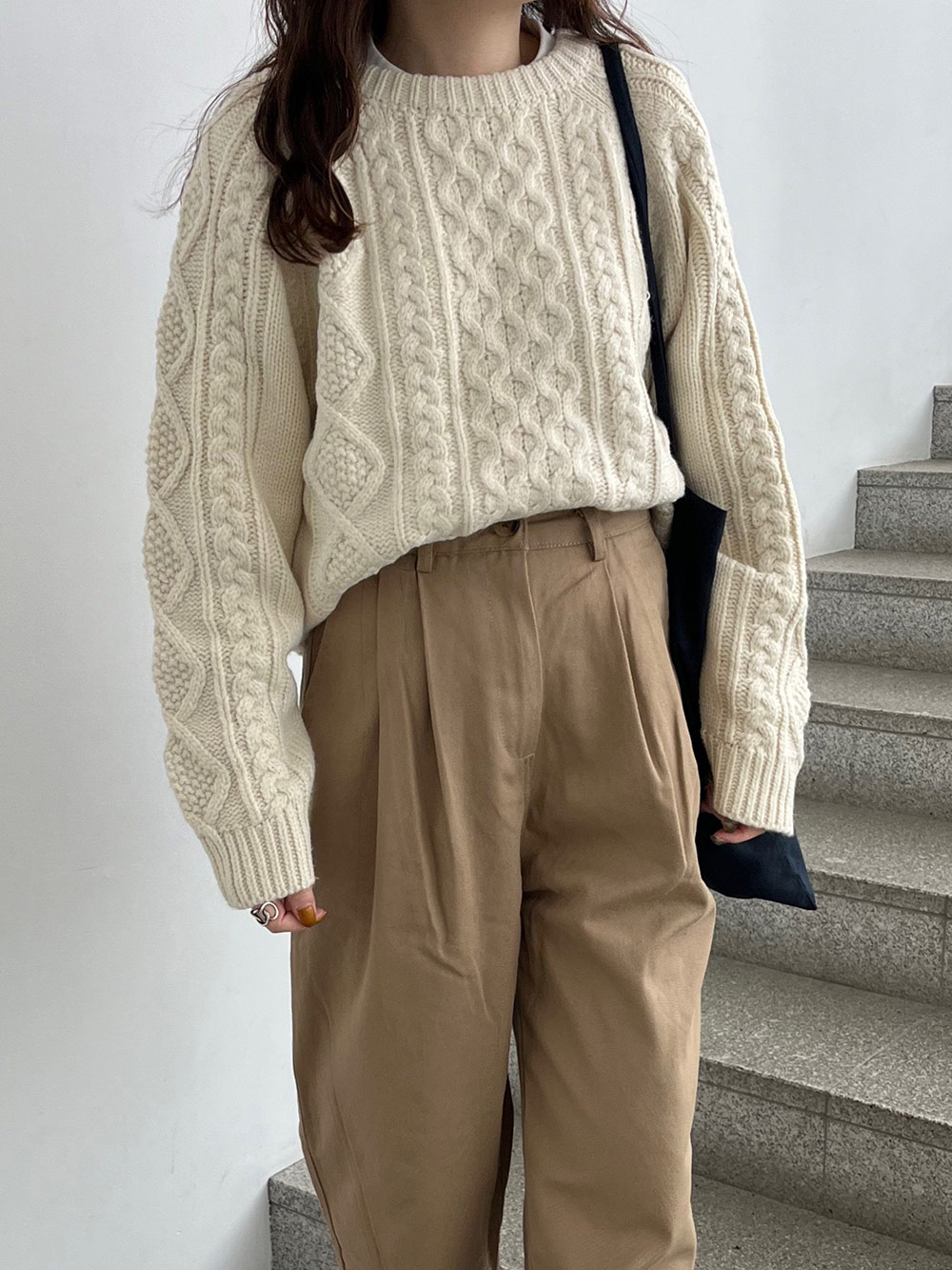 ウール混ケーブルニット | 詳細画像11