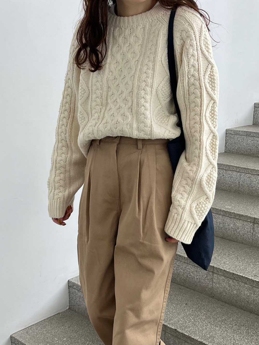 ウール混ケーブルニット | 詳細画像12