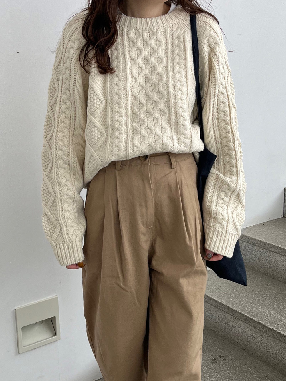 ウール混ケーブルニット | 詳細画像13