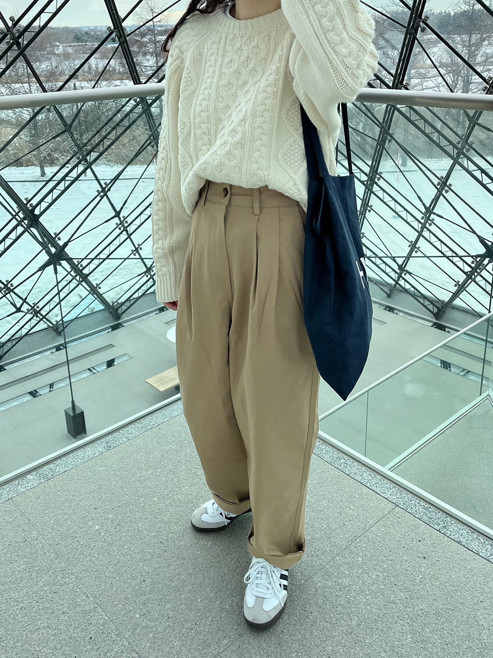 コットンタックワイドパンツ | レディースファッション通販 - DHOLIC