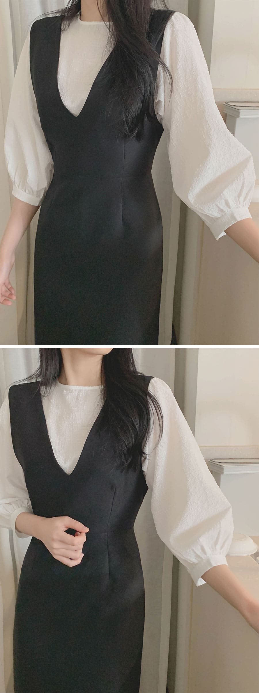 *再入荷*2TYPE深Vネックスリムワンピース | 詳細画像19