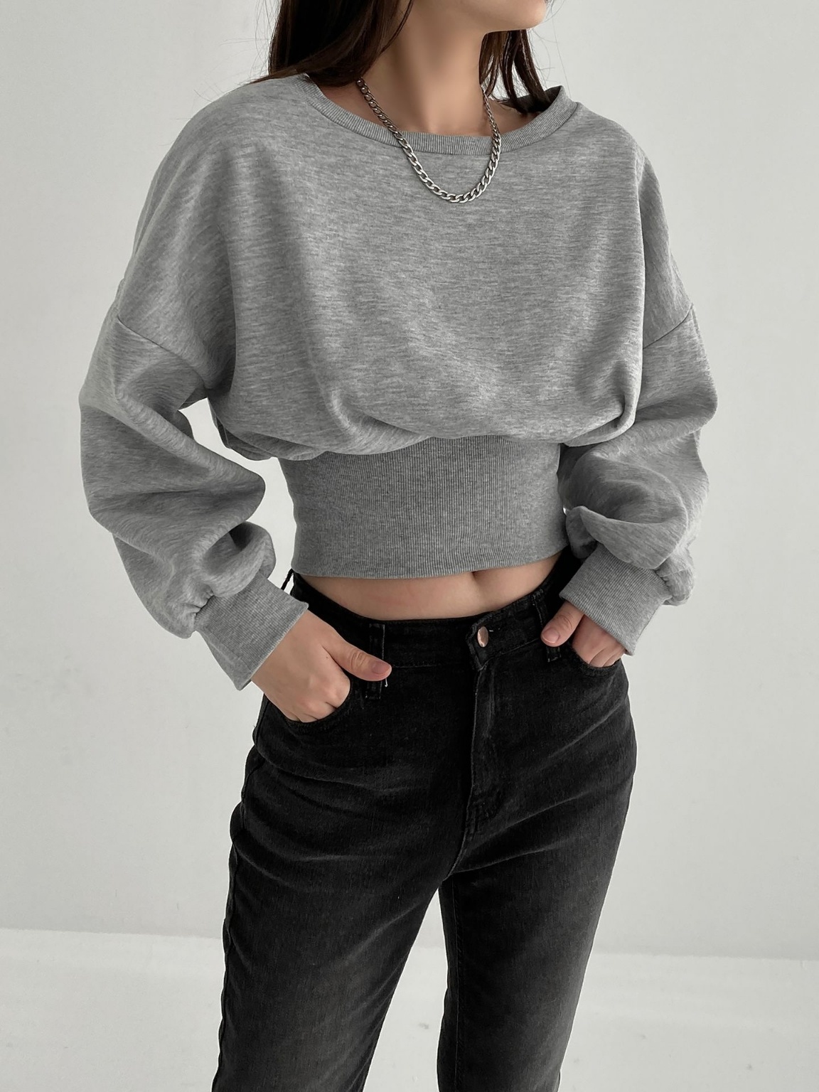 裏起毛2WAYクロップドスウェット | レディースファッション通販 - DHOLIC