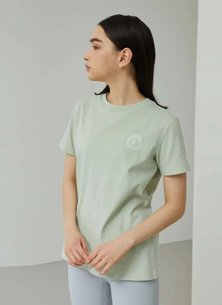 ロゴプリントシルケット半袖Tシャツ(GREEN) | 詳細画像1