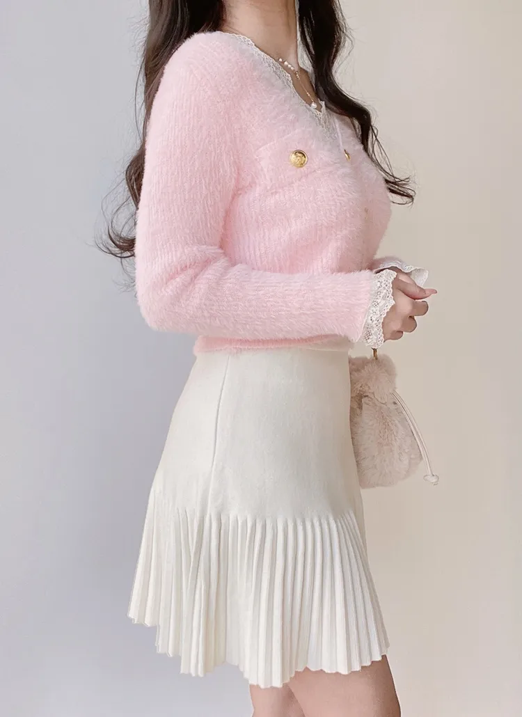 ニットハーフプリーツミニスカート | レディースファッション通販 - DHOLIC