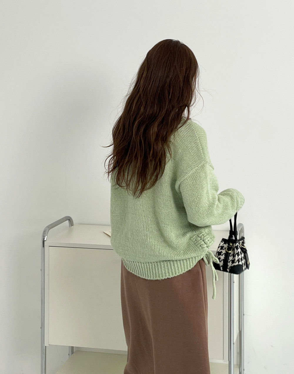 スリットレースアップルーズニット | DHOLIC | 詳細画像10