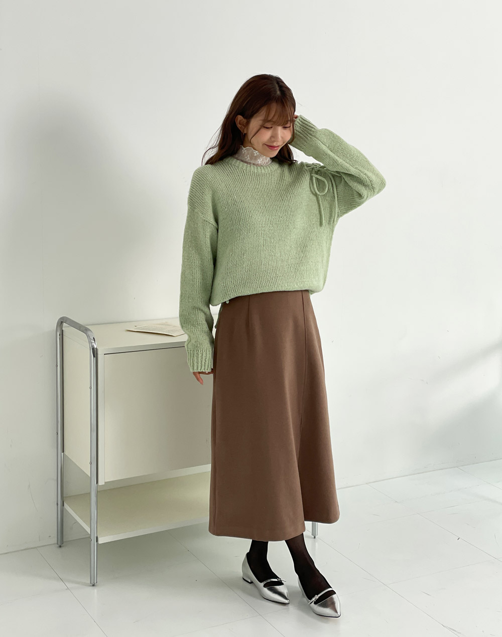 スリットレースアップルーズニット | DHOLIC | 詳細画像12