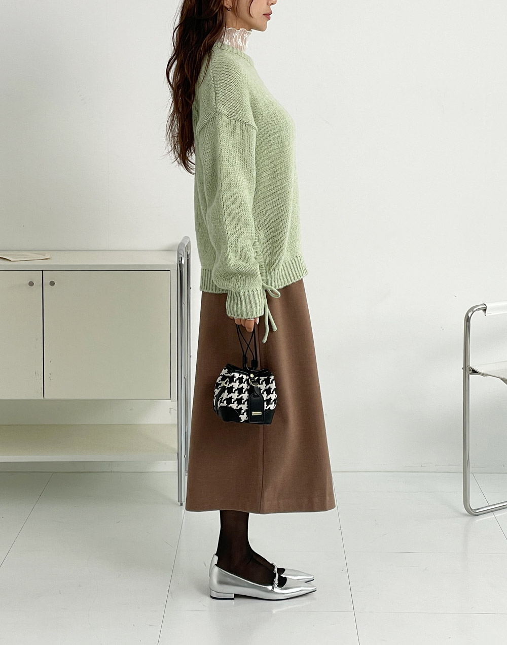 スリットレースアップルーズニット | DHOLIC | 詳細画像15