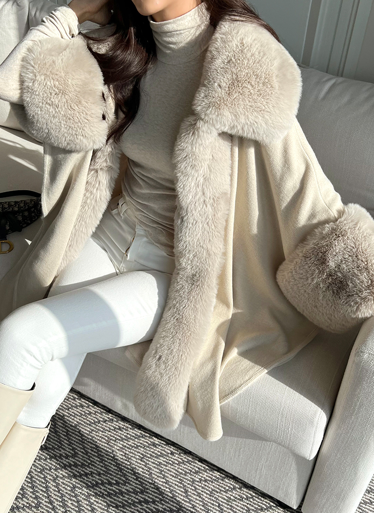 エコファーケープコート | レディースファッション通販 - DHOLIC