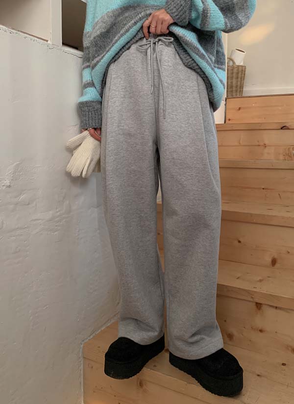 裏起毛ピンタックスウェットパンツパンツ | レディースファッション