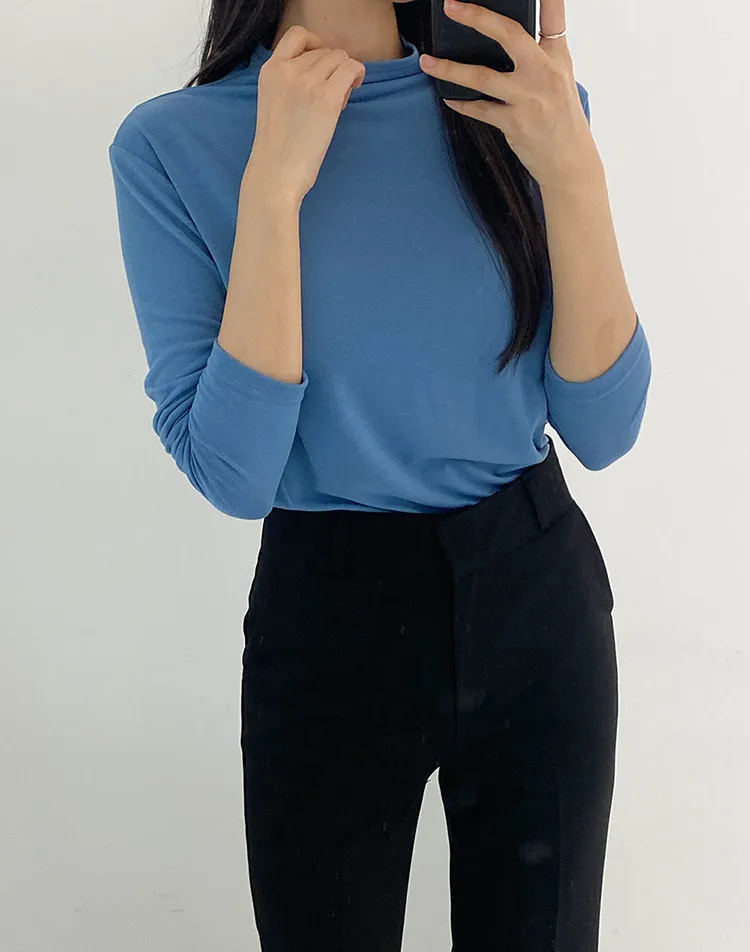 裏起毛ハーフネックTシャツ | DHOLIC | 詳細画像1