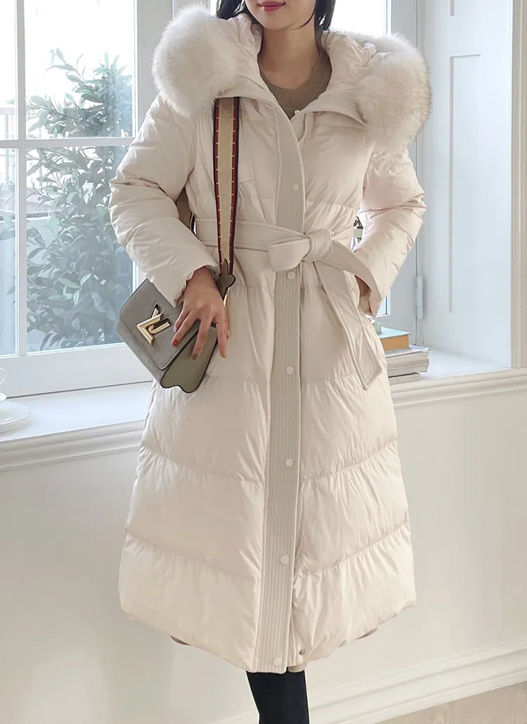 シルバーフォックスファーフードダウンジャンパー | レディース  