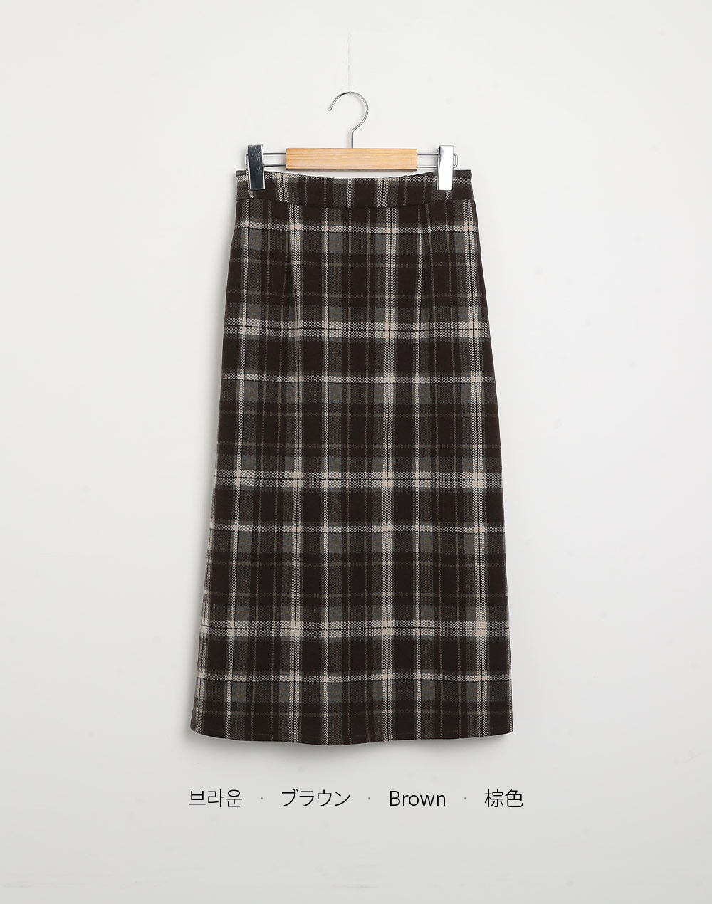 起毛チェックスリットIラインスカート | DHOLIC | 詳細画像14