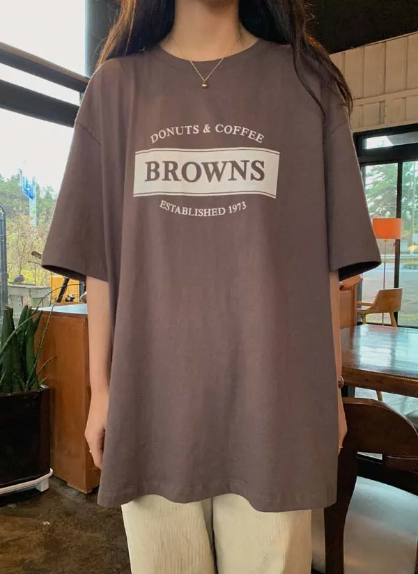 裏起毛BROWNS半袖Tシャツ | crushj | 詳細画像1