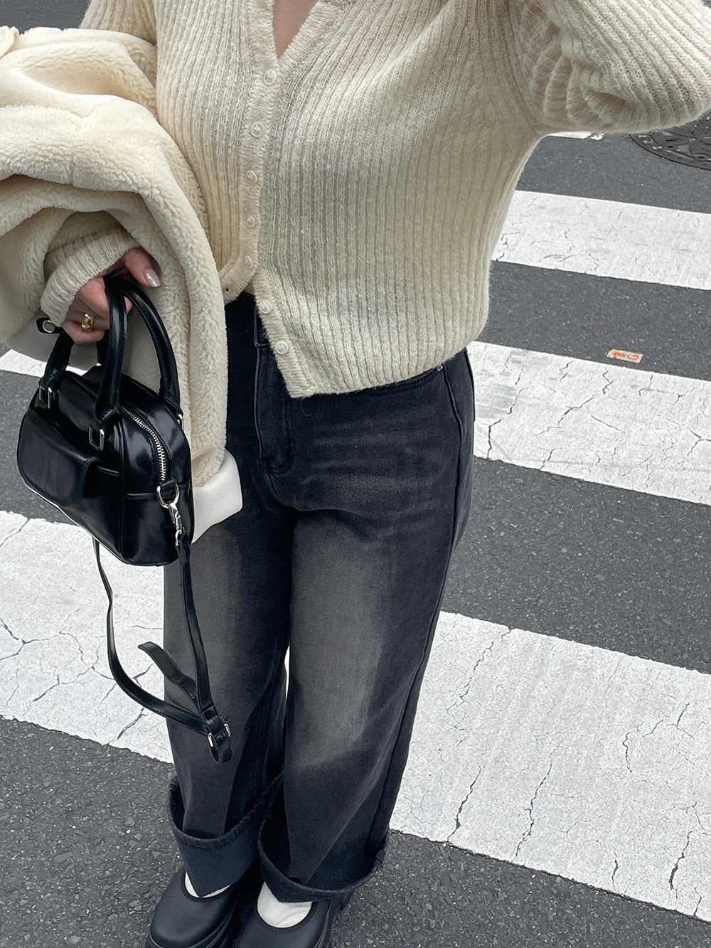 モヘア混Vカットニットカーディガン | レディースファッション