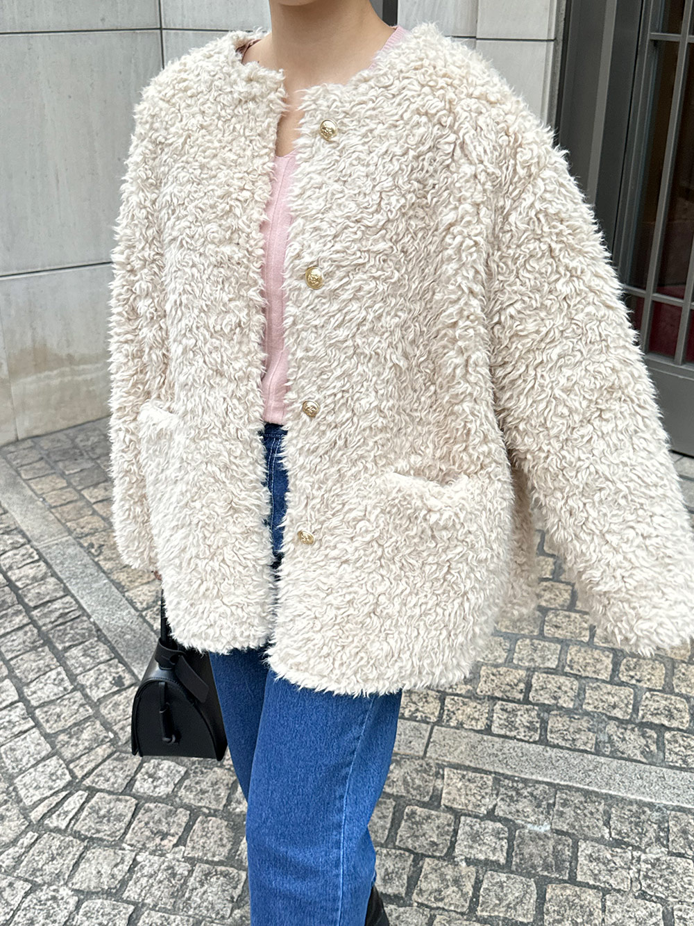 ゴールドボタンエコファージャケット | レディースファッション通販