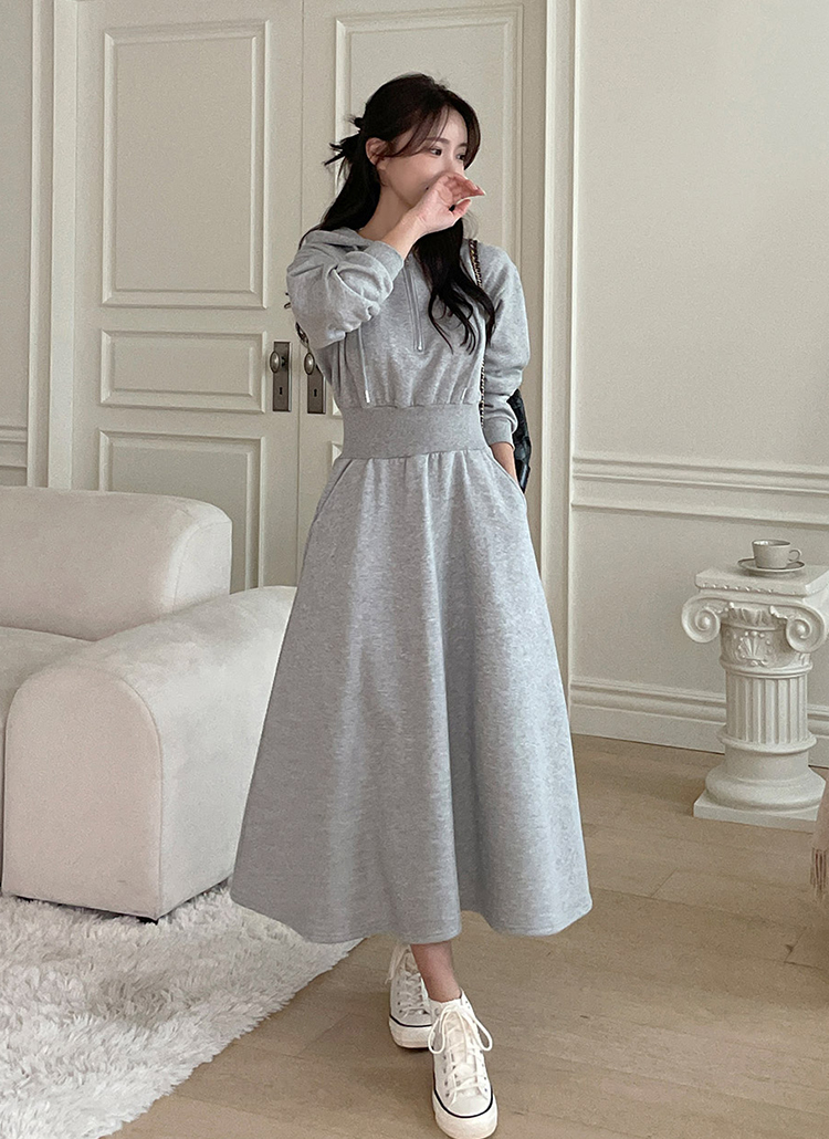 裏起毛フレアパーカーワンピース | レディースファッション通販 - DHOLIC