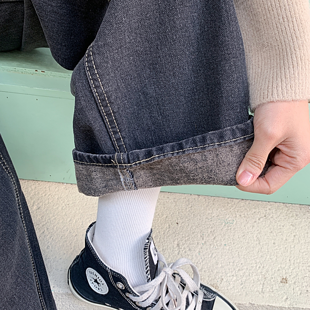 ブラックワイドデニムパンツ | レディースファッション通販 - DHOLIC ブラックワイドデニムパンツ | レディースファッション通販 - DHOLIC