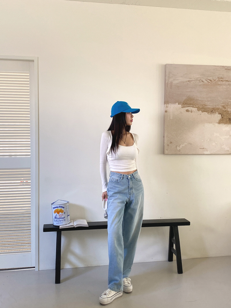 ライトブルーワイドデニムパンツ | レディースファッション通販 - DHOLIC