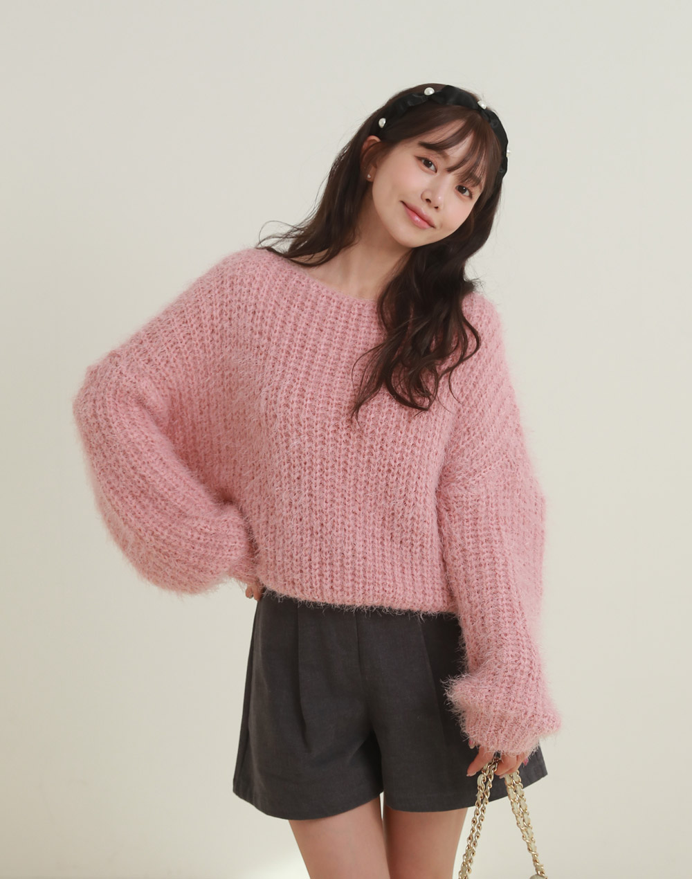 ボートネックシャギーローゲージニット | DHOLIC | 詳細画像3