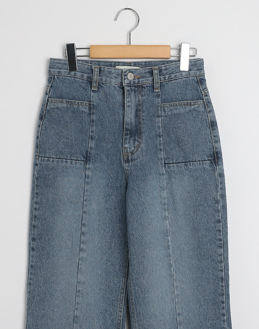 センターステッチストレートデニムパンツ | レディース