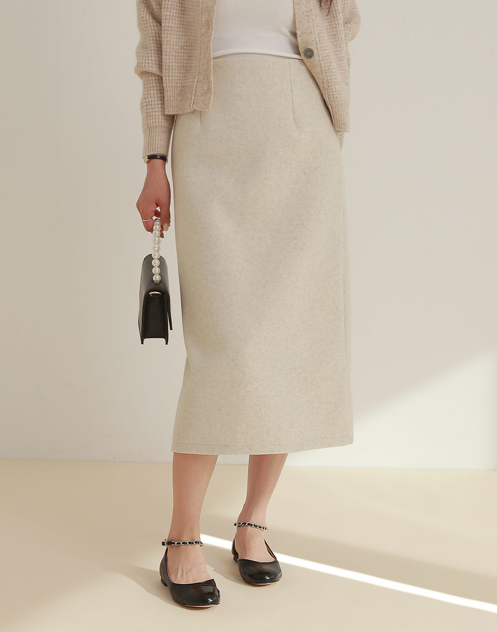 ウール混Iラインスリットスカート | レディースファッション通販 - DHOLIC