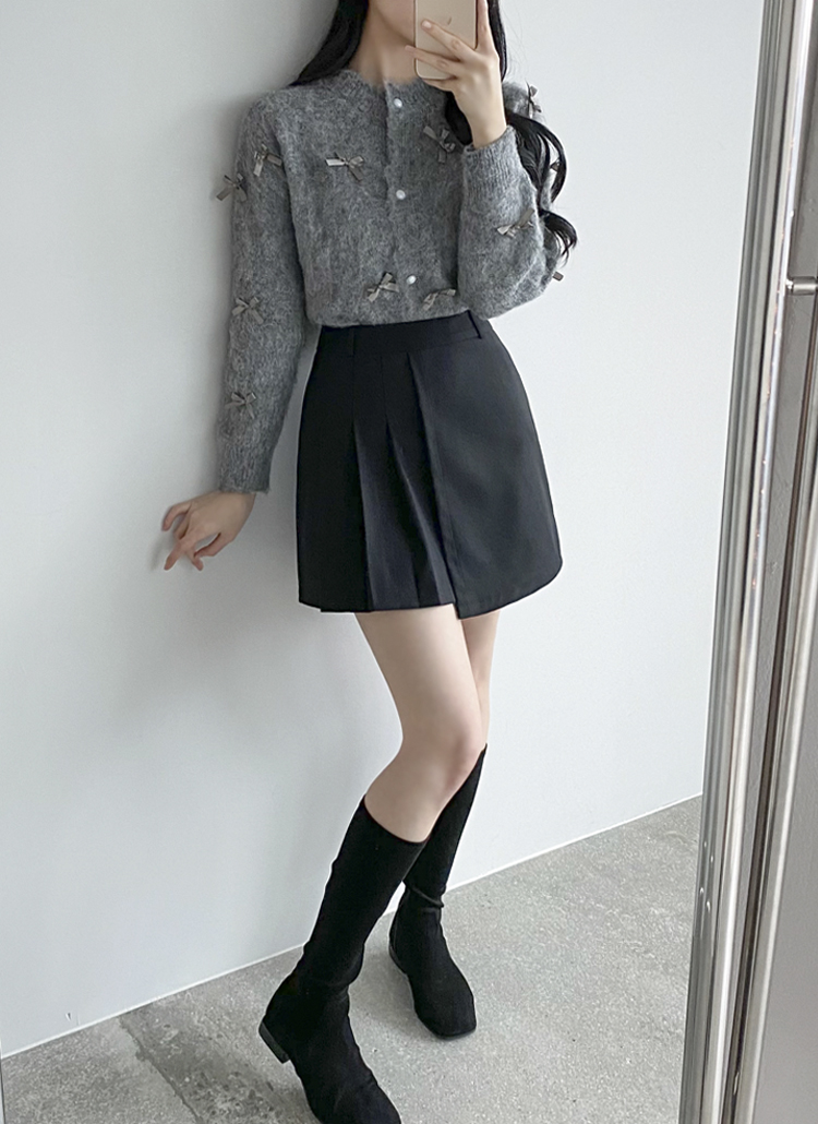 ★BLACKUP★ アンバランス ミディスカート ミディ丈タックスカート | ラビアンジェ-⼤きいサイズのレディース服