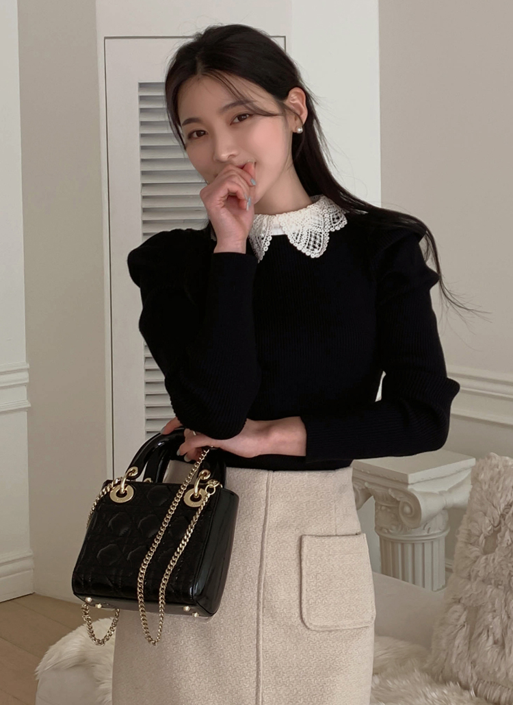 レースカラーニット | レディースファッション通販 - DHOLIC