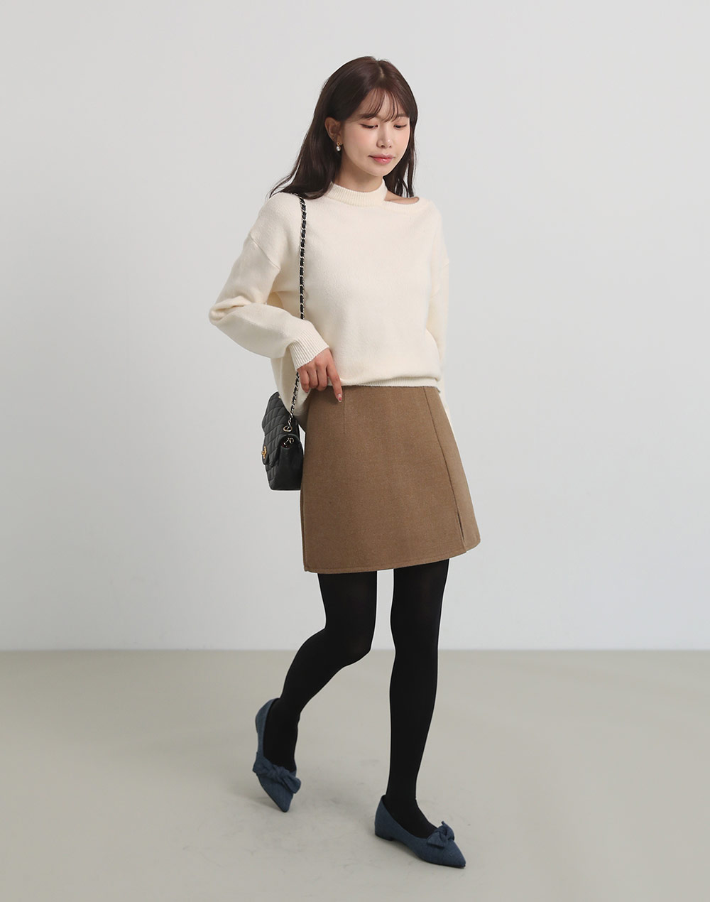 スリットラウンドネックニット | DHOLIC | 詳細画像2