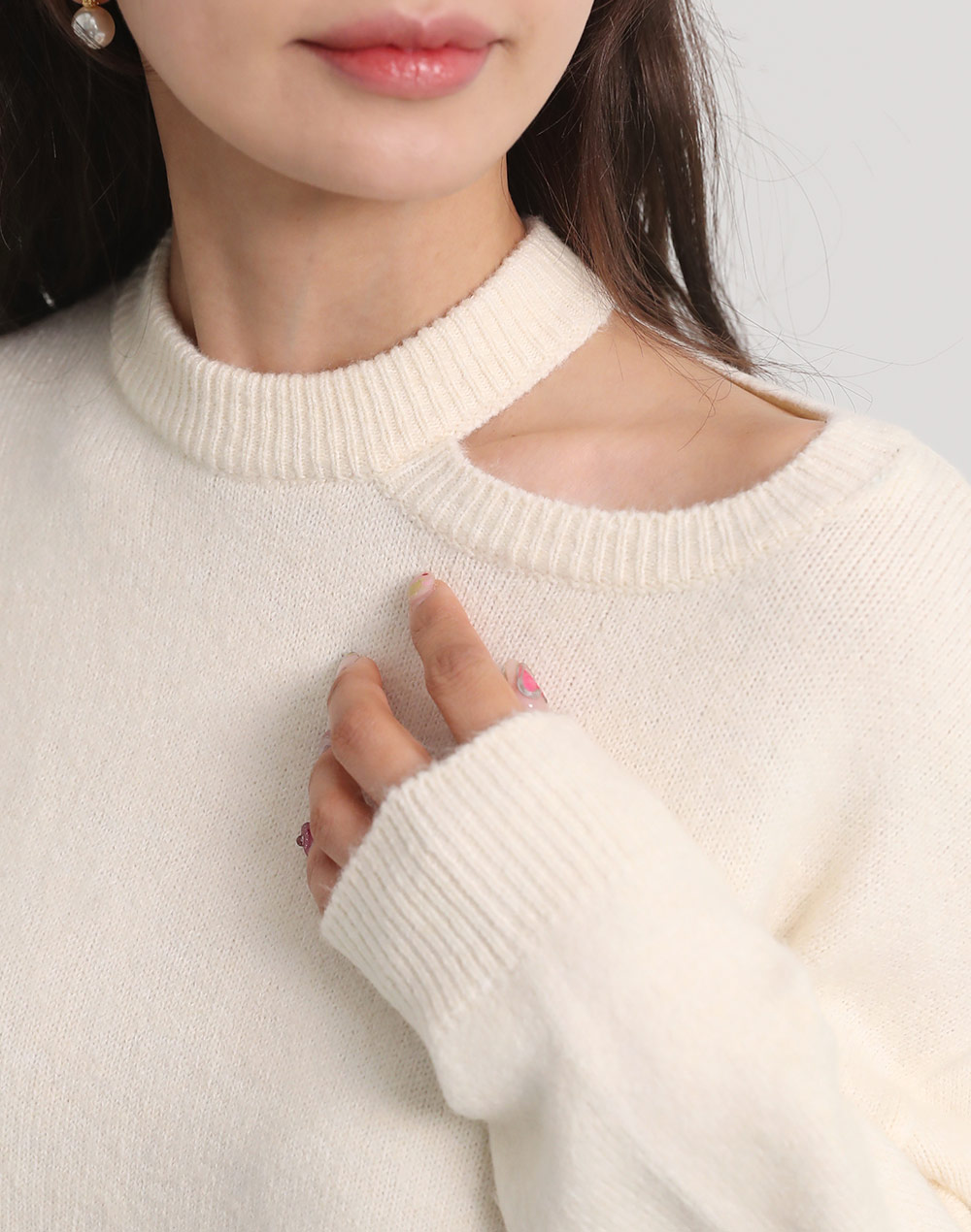 スリットラウンドネックニット | DHOLIC | 詳細画像4