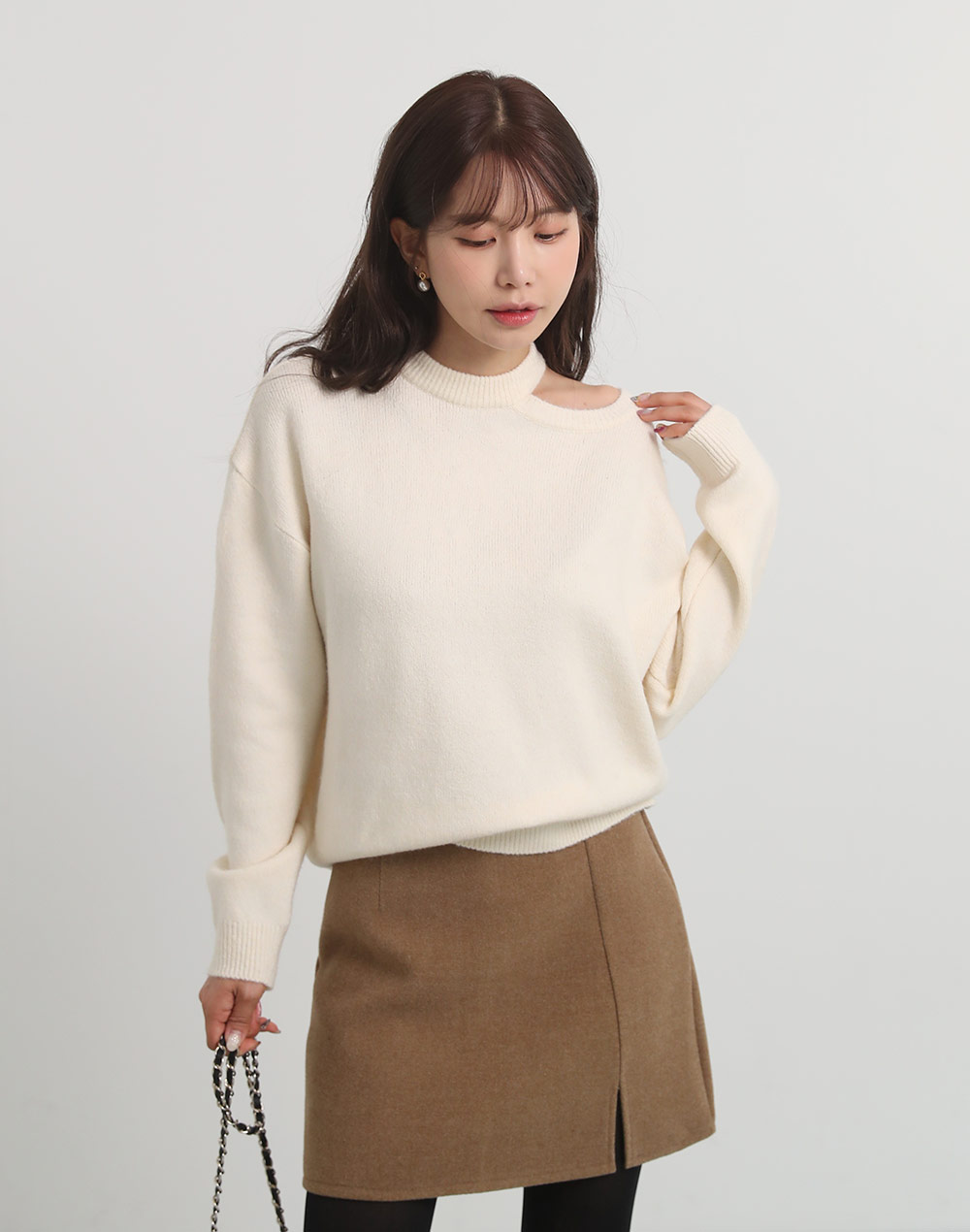 スリットラウンドネックニット | DHOLIC | 詳細画像7