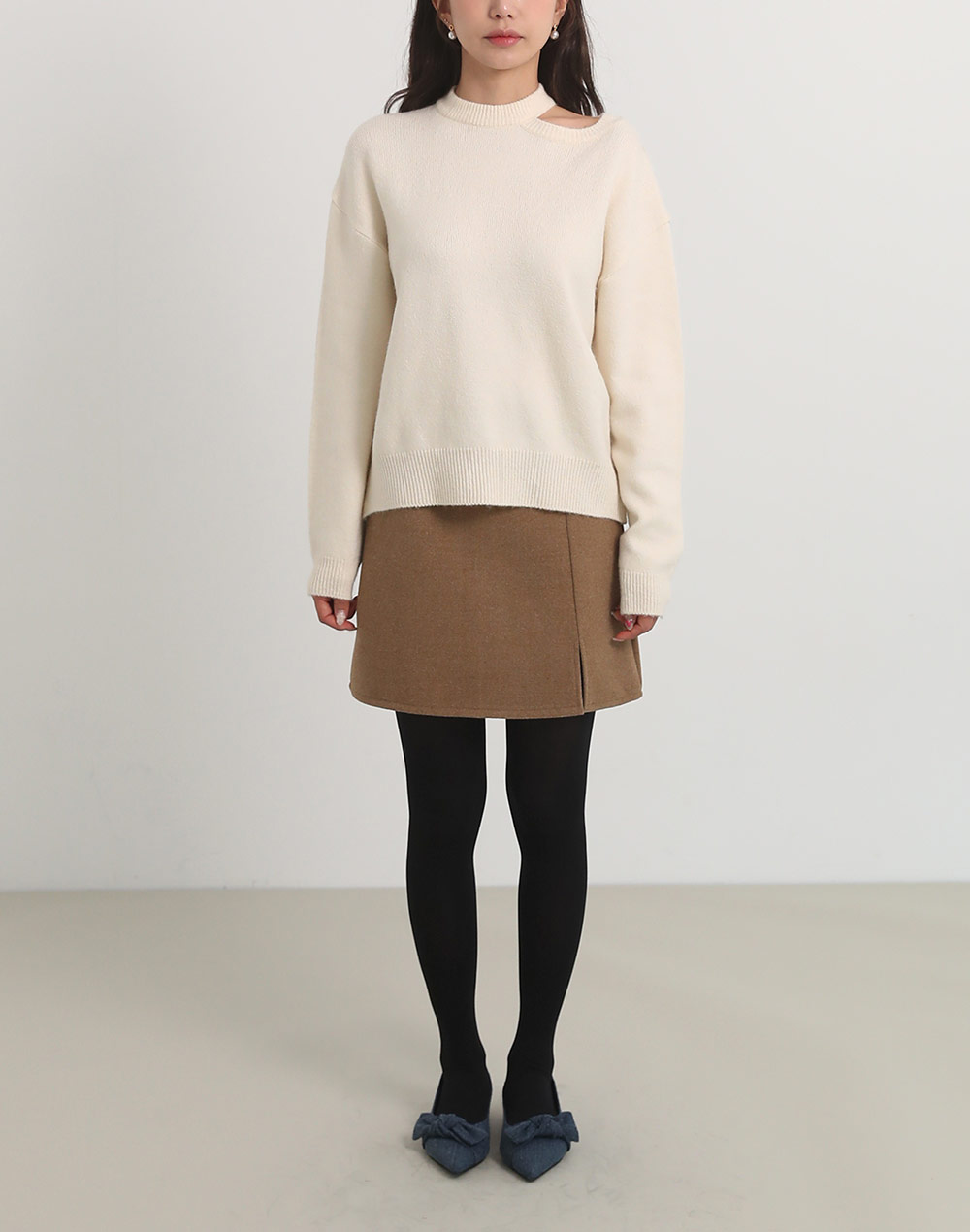 スリットラウンドネックニット | DHOLIC | 詳細画像9