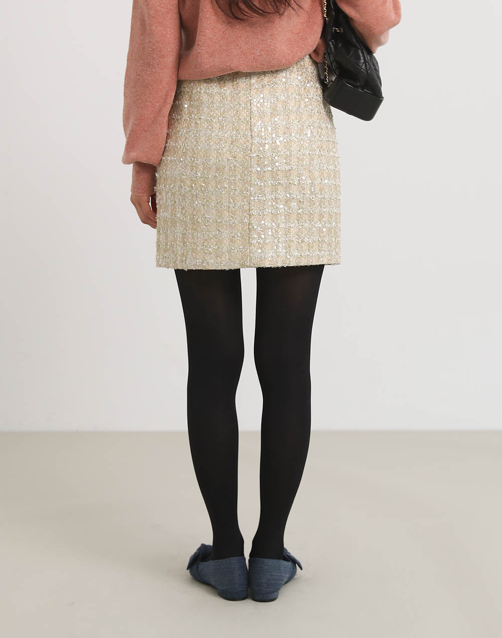 スパンコールツイードミニスカート | レディースファッション