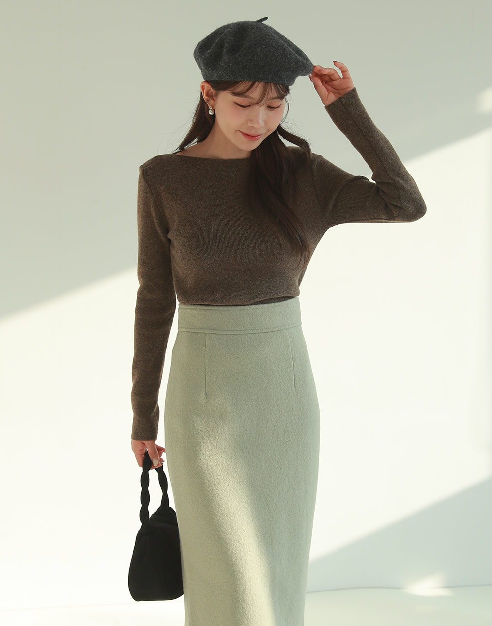 ボートネック長袖リブニット | DHOLIC | 詳細画像2