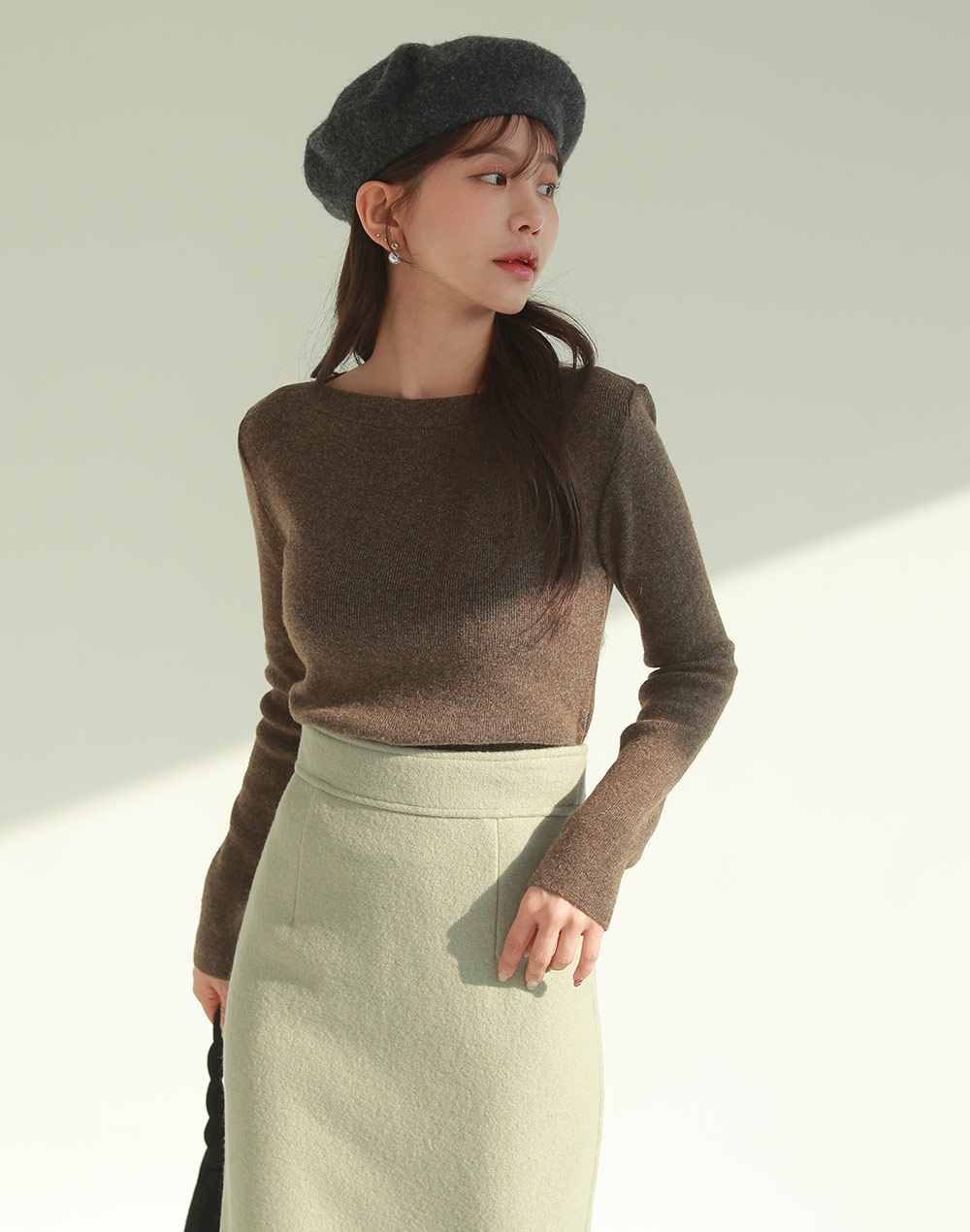 ボートネック長袖リブニット | DHOLIC | 詳細画像6