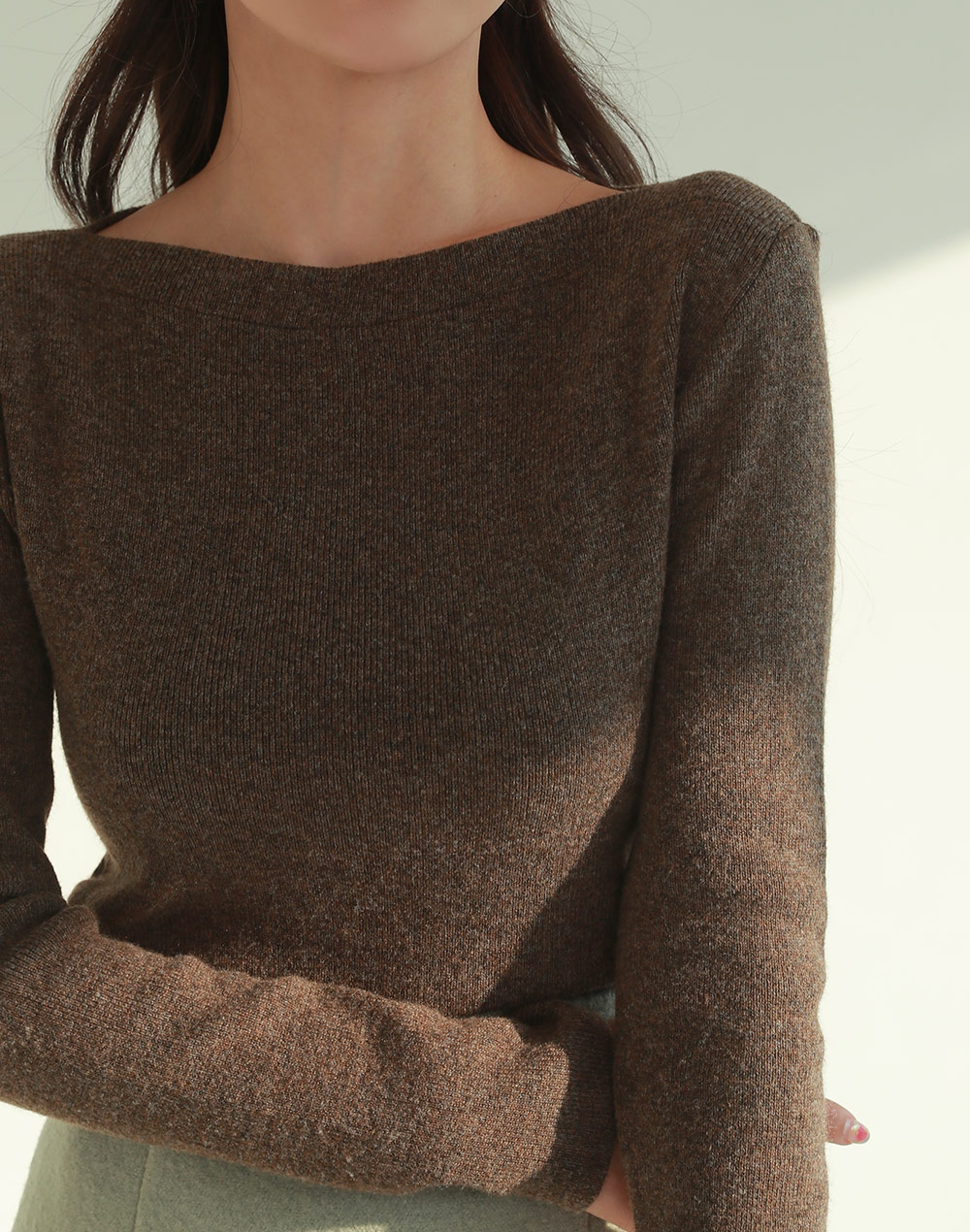 ボートネック長袖リブニット | DHOLIC | 詳細画像8