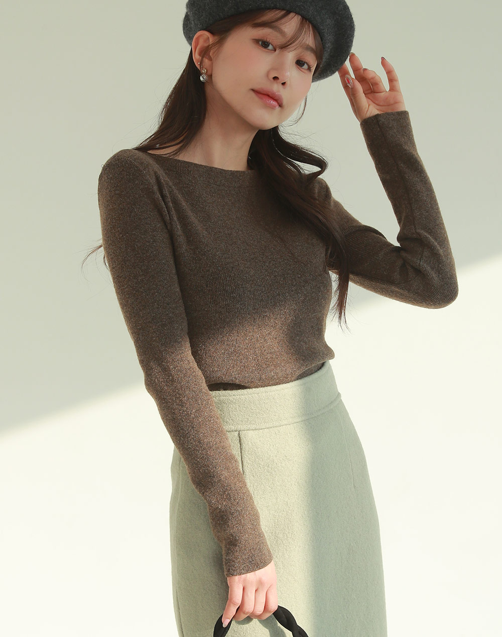 ボートネック長袖リブニット | DHOLIC | 詳細画像9