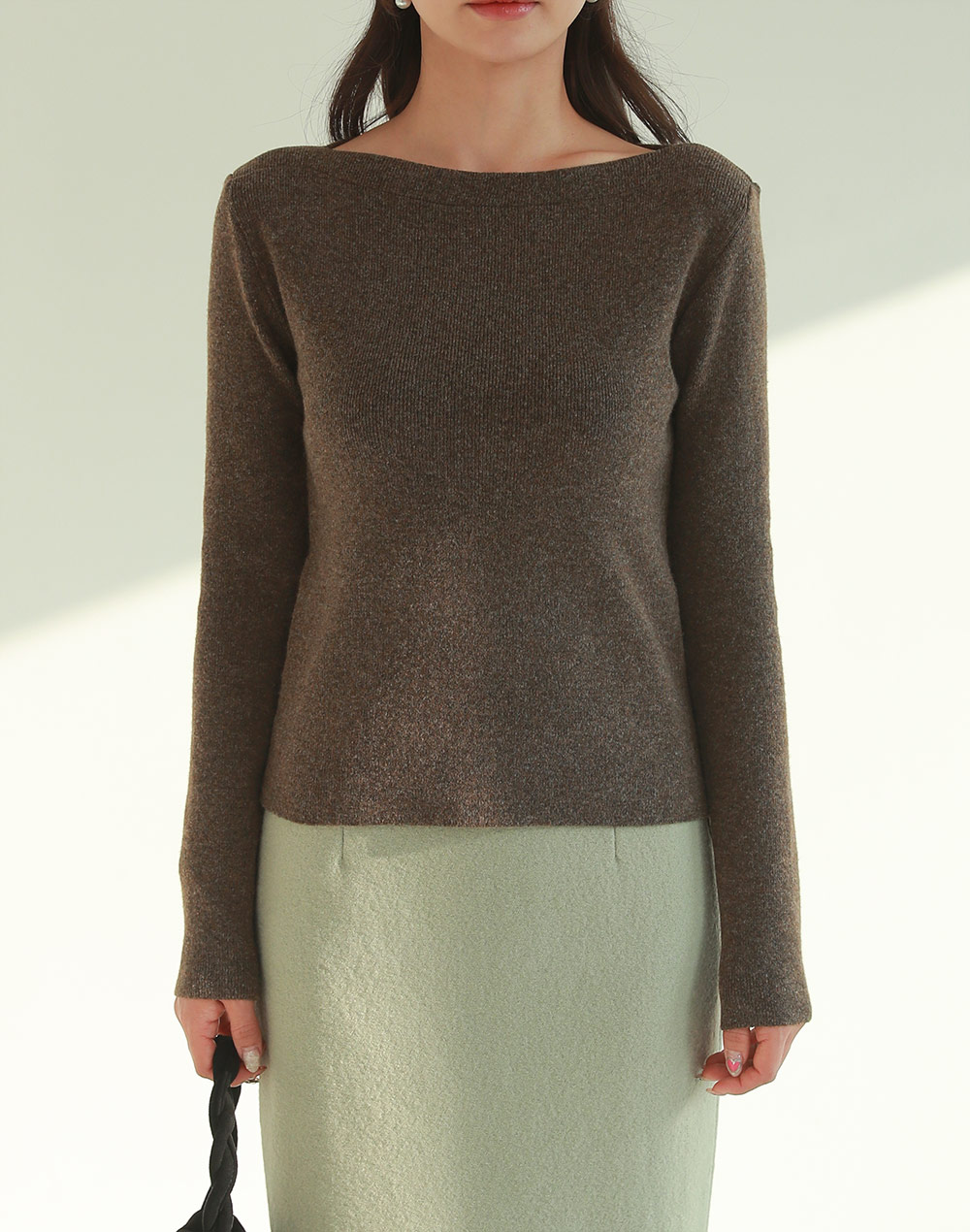 ボートネック長袖リブニット | DHOLIC | 詳細画像13