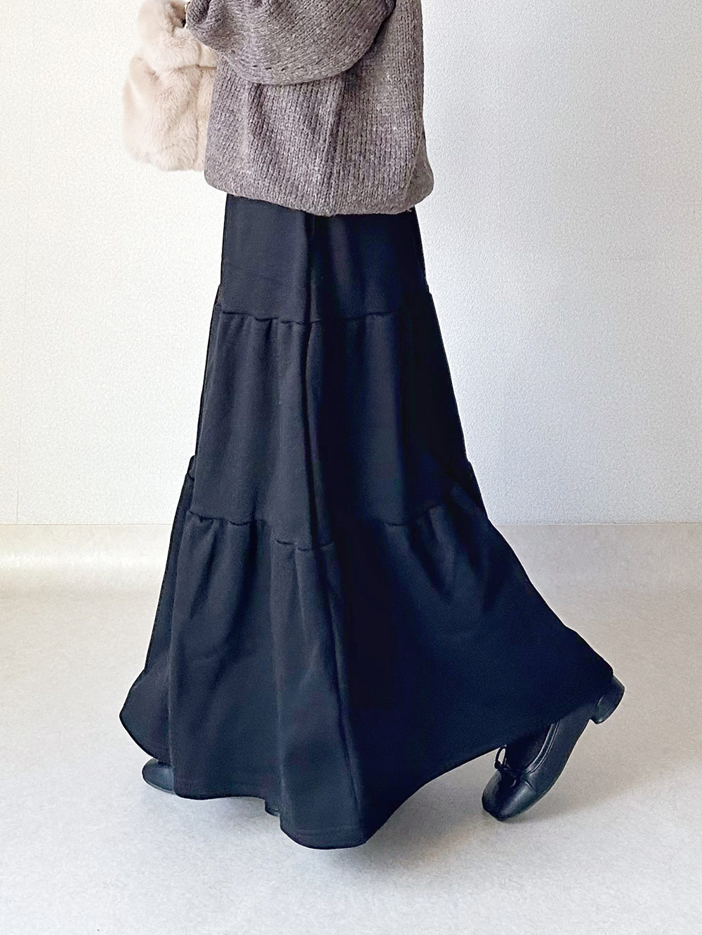 裏起毛スウェットティアードスカート | レディースファッション通販