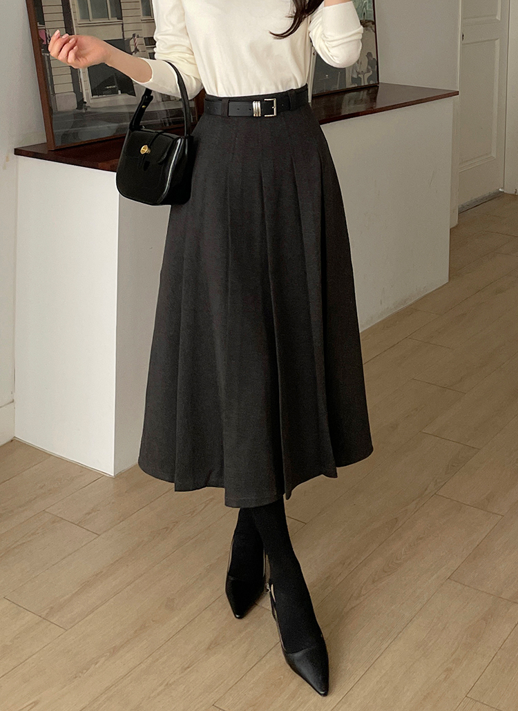 ベルト付プリーツスカート | レディースファッション通販 - DHOLIC