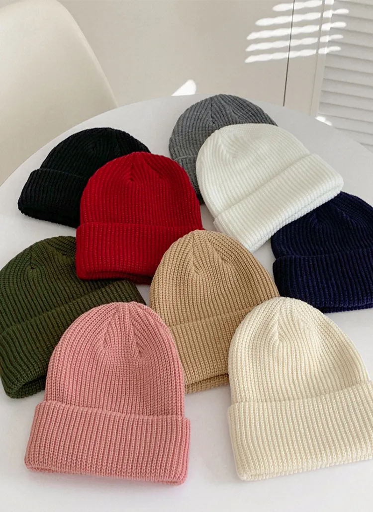 無地リブニットビーニー2SET | cream creme | 詳細画像1